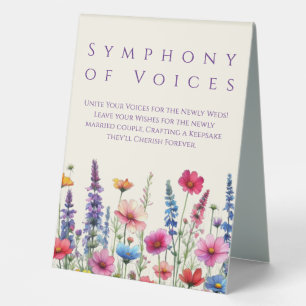 Wildflower Symphony Wedding Table Tent Sign