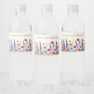 Wildflower Symphony-Wedding  Water Bottle Label