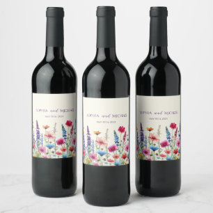 Wildflower Symphony-Wedding Wine Label