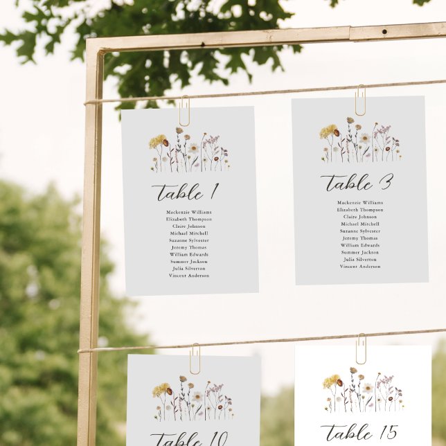 Wildflower Table Seating Chart Boho Modern Card  (Creator Uploaded)
