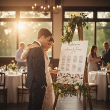 Wildflower Table Seating Chart, custom Foam Board