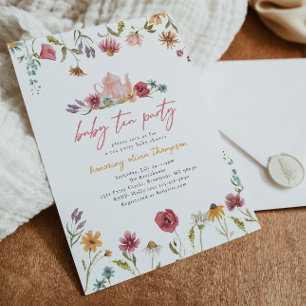 Wildflower Tea Baby Shower Invitation