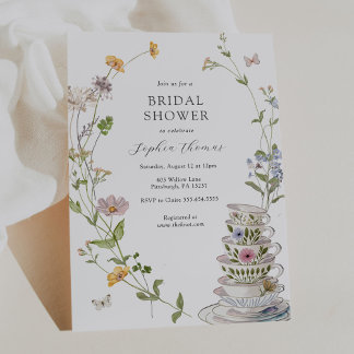 Wildflower Tea Bridal Shower Invitation
