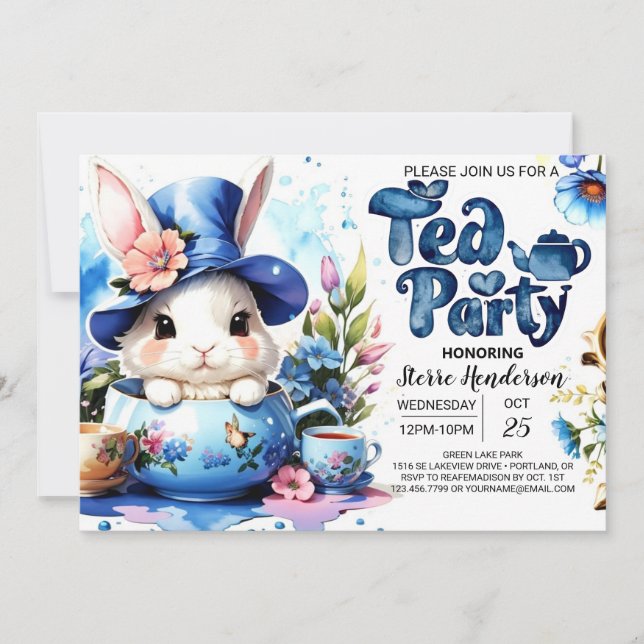 Wildflower Tea Party Boy Baby Shower Invitation (Front)