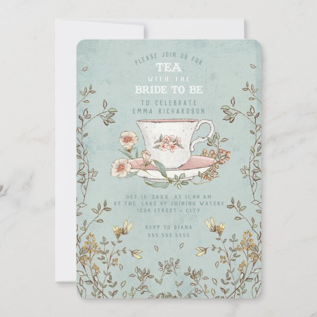 Wildflower Tea Party Bridal Shower Invitation (Front)
