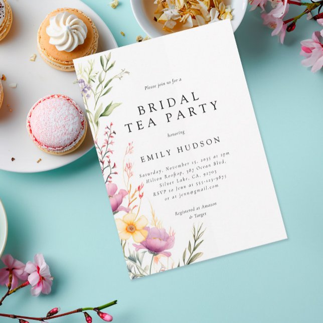 Wildflower Tea Party Bridal Shower Invitation (Creator Uploaded)