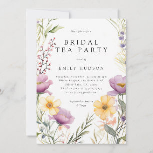 Wildflower Tea Party Bridal Shower Invitation