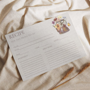 Wildflower Tea Party Bridal Shower Recipe Card