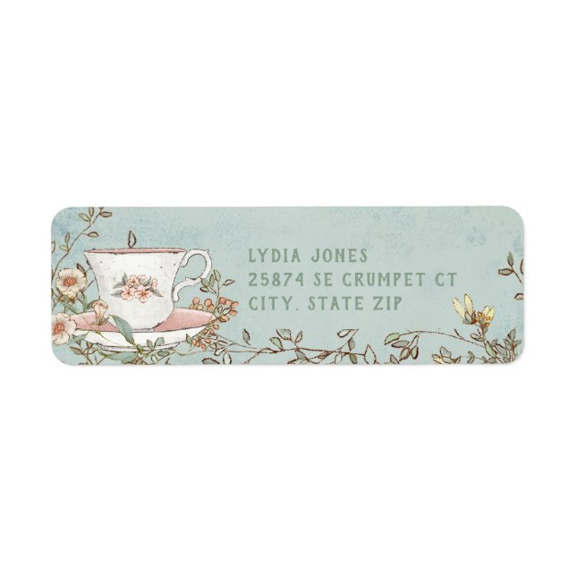 Wildflower Tea Party  Label Return Address Label (Front)