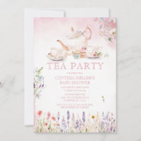 Wildflower Tea Party Pink Floral Baby Shower 
