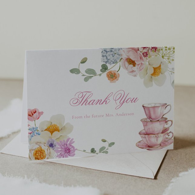 Wildflower Tea Party Thank You  Note Card (Creator Uploaded)