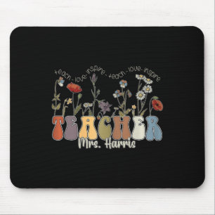 Wildflower Teacher Name Mrs Harris Mouse Pad
