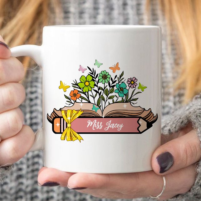 Wildflower Teacher Name, Personalised Teacher,gift Coffee Mug (Wildflower Teacher Name, Custom Teacher, Personalized Teacher, Gift for Teacher, Cute Teacher mug)