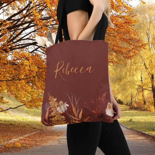 Wildflower Terracotta Autumn Wedding Bridesmaid Tote Bag (Wildflower Terracotta Autumn Wedding Bridesmaid Tote Bag)