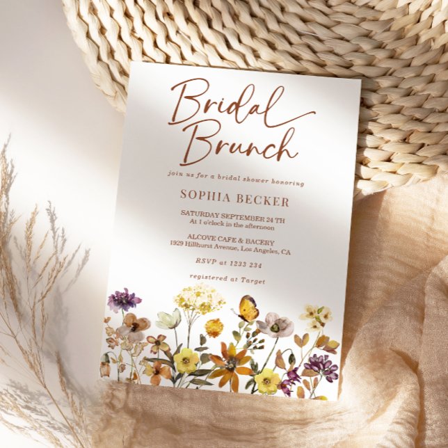 Wildflower Terracotta  Boho Bridal Brunch Invitation (Creator Uploaded)