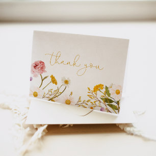 Wildflower Thank Card, Bohemian Florals  You Card