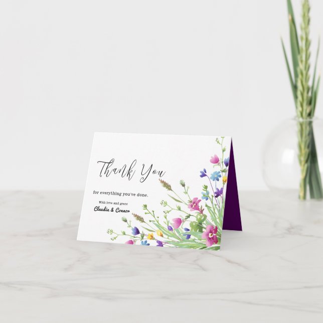 Wildflower Thank You Card Template (Front)
