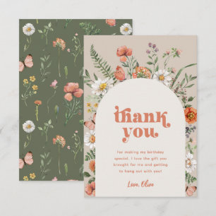 Wildflower Thank You Card Wildflower Birthday