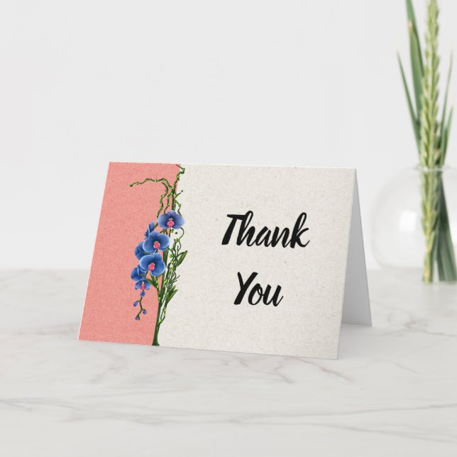 Wildflower Thank You Card with Forget Me Nots (Front)