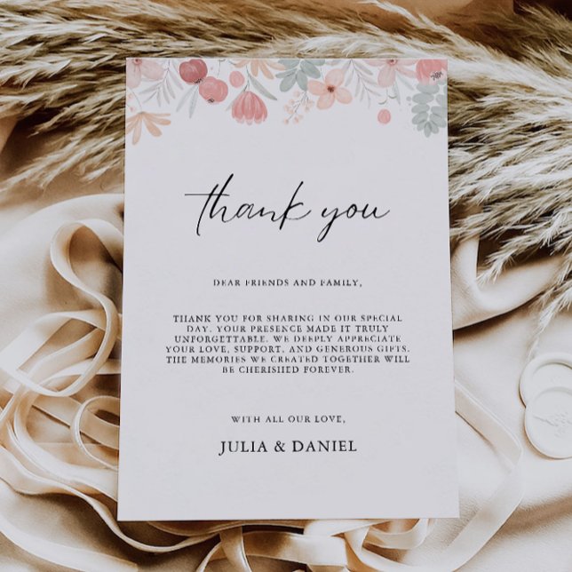 Wildflower Thank You Letter, Napkin Note Menu (Wildflower Thank You Letter, Napkin Note Menu)