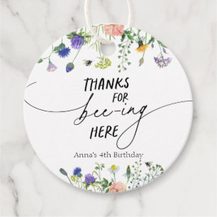 Wildflower Thanks for Bee-ing Here Favour Tags