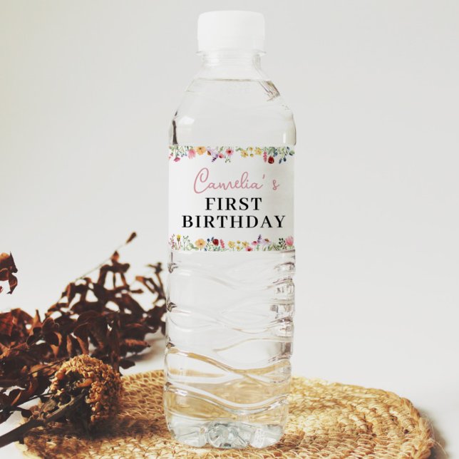 Wildflower Theme Water Bottle Label (Creator Uploaded)