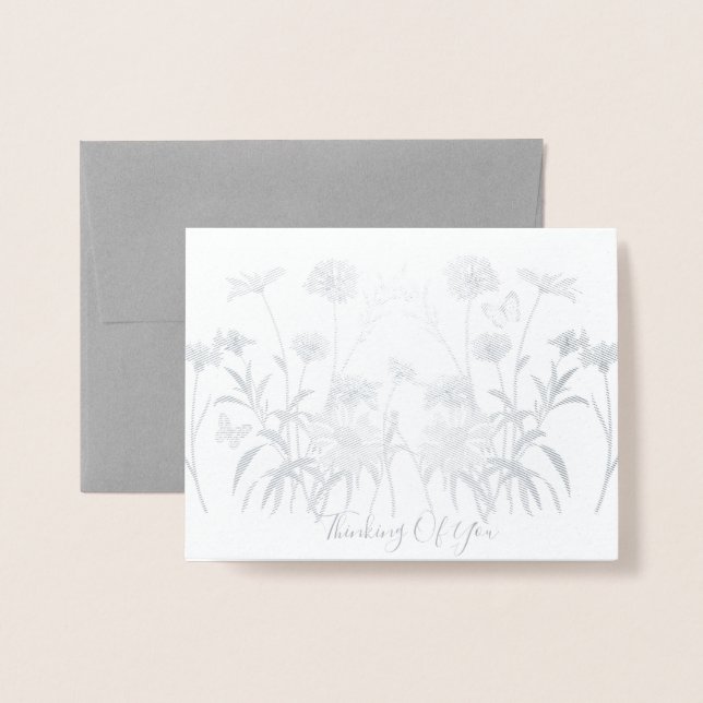 Wildflower Thinking Of You Foil Card (Front With Envelope)