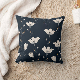 wildflower throw pillow, floral decorative pillow, cushion