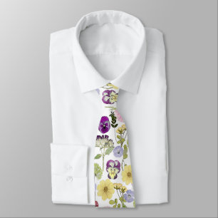 Wildflower ties for floral themed wedding party