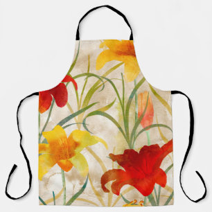 Wildflower tulip flower pattern in a watercolor st apron