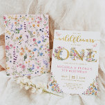 Wildflower Twin Girls Sister Joint 1st Birthday Invitation<br><div class="desc">This elegant design features cheerful watercolor wildflowers mixed with lush greenery foliage. Personalise the invite with your details and if you want to further re-arrange the style and placement of the text,  please press the "Click to customise further" button.</div>
