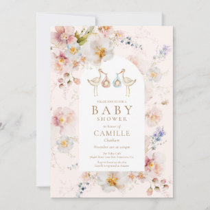 Wildflower Twins Baby Shower Invitation