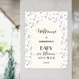 Wildflower Unisex Baby Shower Welcome Poster