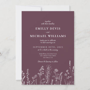 Wildflower Velvet Wedding Invitation