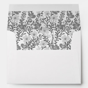 Wildflower Vines Chic Grey Floral Elegant Custom Envelope