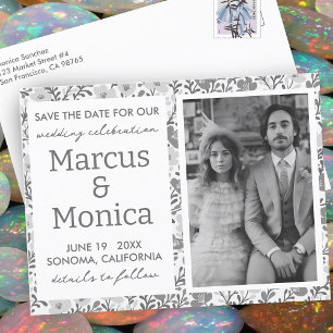 Wildflower Vines Custom Photo Save the Date Postcard