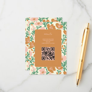 Wildflower Vines Pink Green Custom WEDDING Enclosure Card