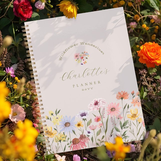 Wildflower Wanderlust Cute Watercolor Florals Planner (Wildflower Wanderlust Cute Watercolor Florals Planner)
