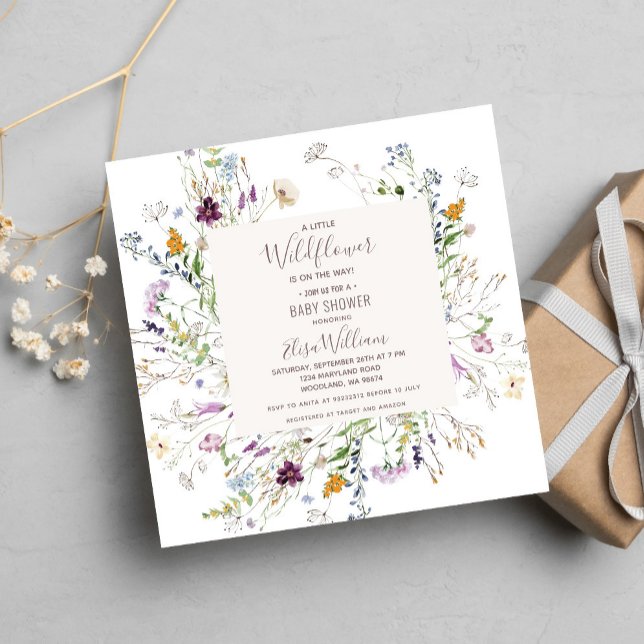 Wildflower Watercolor Baby Shower Invite (Creator Uploaded)