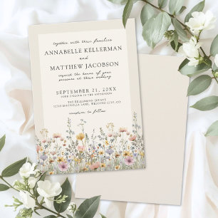 Wildflower Watercolor Boho Floral Wedding Invitation