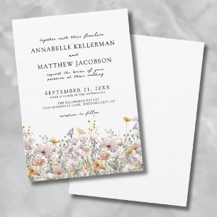 Wildflower Watercolor Botanical Floral Wedding Invitation