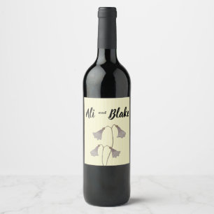 Wildflower Watercolor Botanical Flowers Wine Label