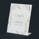 Wildflower Watercolor Floral Bridal Shower Gift Pedestal Sign<br><div class="desc">Designed to coordinate with my Elegant Wildflower Watercolor Floral Bridal Shower Suite, this gorgeous bridal shower gifts pedestal sign featuring watercolor wildflower motifs in soft shades of blush pink, lilac and lavender, yellows, blues and delicate green botanical leaves. Accented with beautiful modern hand lettered calligraphy. Part of a co-ordinated suite....</div>