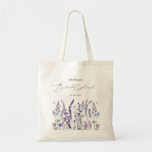 Wildflower Watercolor Floral Bridal Shower Tote Bag