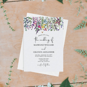 Wildflower Watercolor Floral  Invitation