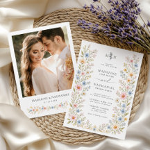 Wildflower Watercolor Floral Photo Wedding