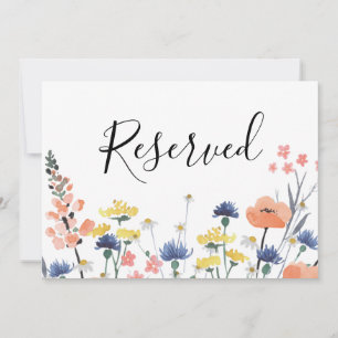 Wildflower watercolor floral Reserved Sign Invitation