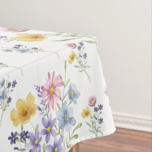 Wildflower Watercolor Floral  Tablecloth