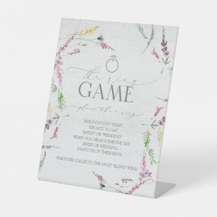 Wildflower Watercolor Floral The Ring Game Pedestal Sign