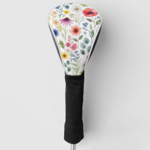Wildflower Watercolor Meadow Botanical Floral Golf Head Cover